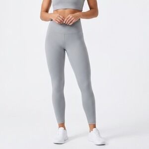 Lavento Ankle Leggings Womens 6 Gray Nylon Stretch Gym Training Yoga Workout
